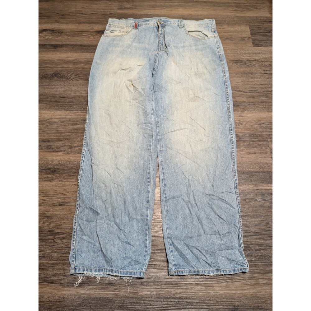 Pelle Pelle Vintage 90s Baggy Light Wash Distressed Jeans Mens 42x34